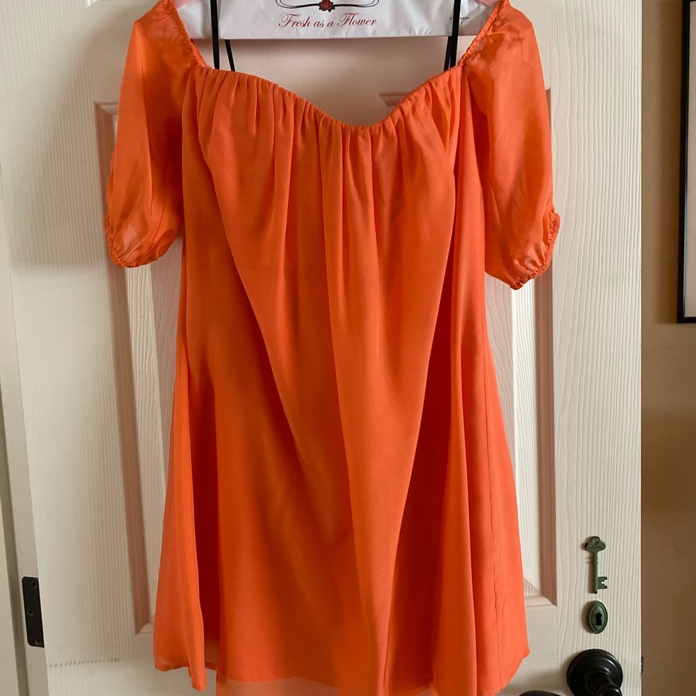 Off Shoulder Silk Chiffon Dress